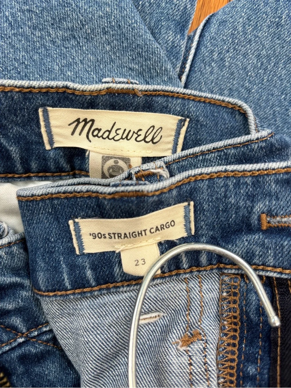 Madewell Preppy Grunge Utility High Rise 90s Straight Leg Cargo Jeans W23/ L29